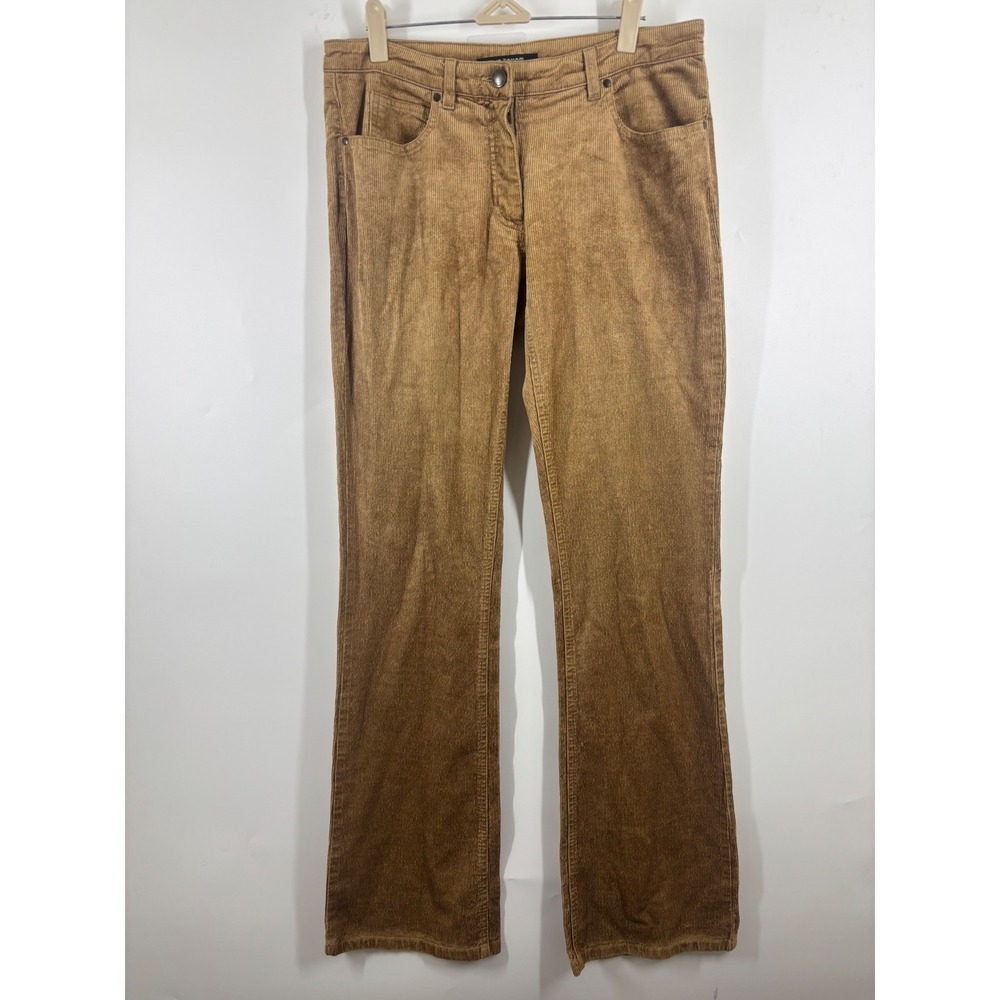 Elie Tahari Camel Brown Corduroy Wide Leg Pants Mid Rise Bootcut 4